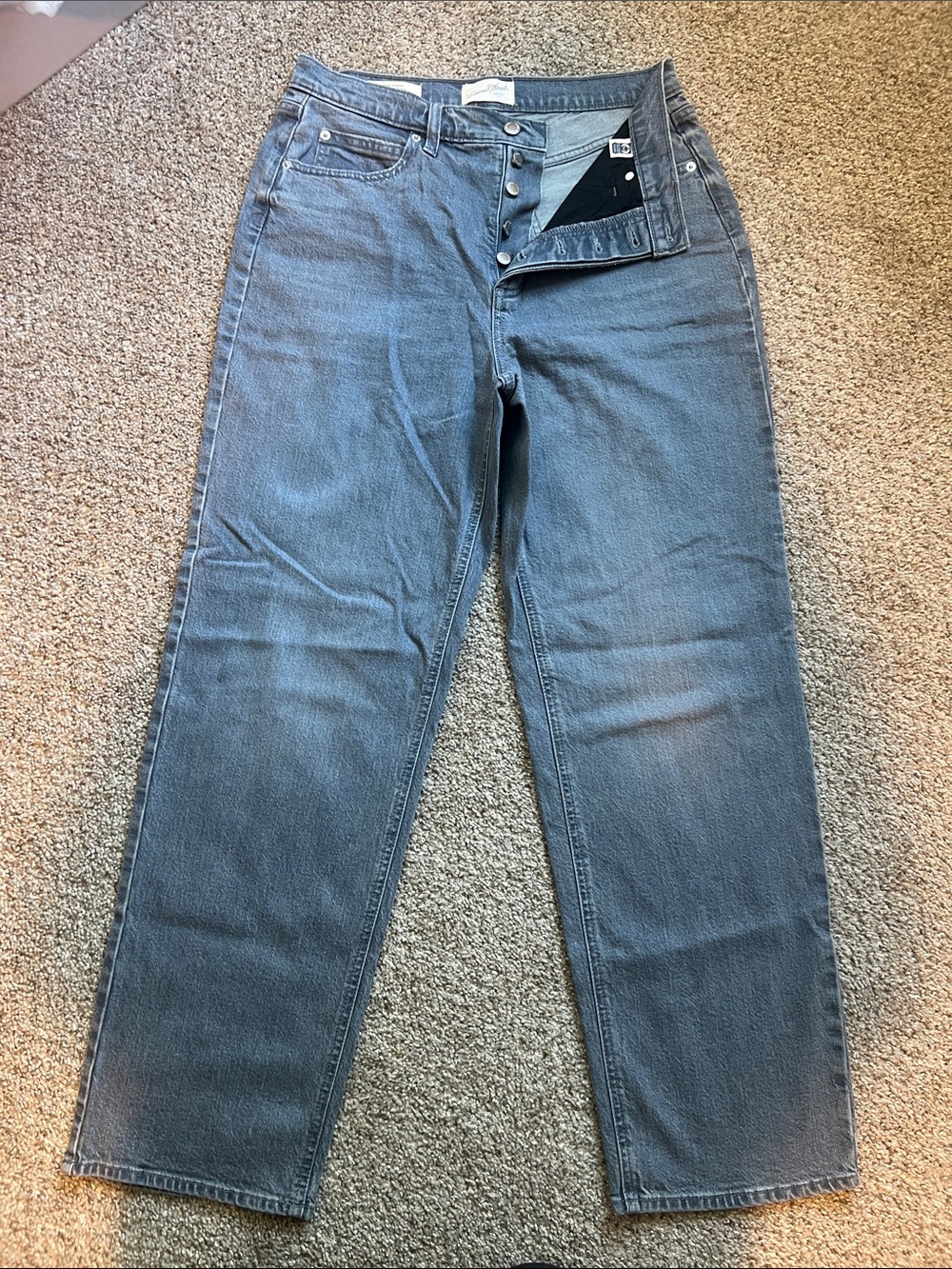 Women Grey/blue highest Straight-Leg Jeans